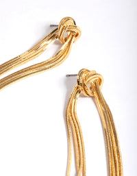 Gold Plated Brass Knot Stretch Tassel Drop Earrings - link has visual effect only