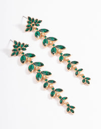 Gold Mini Graduated Green Drop Earrings - link has visual effect only