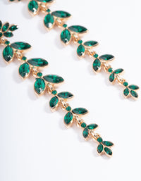 Gold Mini Graduated Green Drop Earrings - link has visual effect only