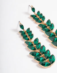 Gold Graduated Leaf Drop Earrings - link has visual effect only