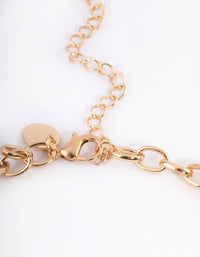Gold Mixed Oval Link Necklace - link has visual effect only