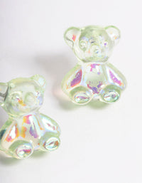 Acrylic Green Candy Bear Stud Earrings - link has visual effect only