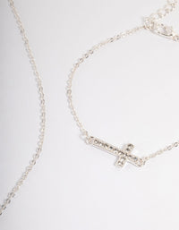 Silver Diamante Cross Jewellery Set - link has visual effect only