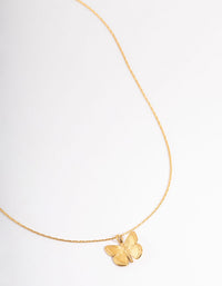 Gold Plated Stainless Steel Butterfly Pendant Necklace - link has visual effect only