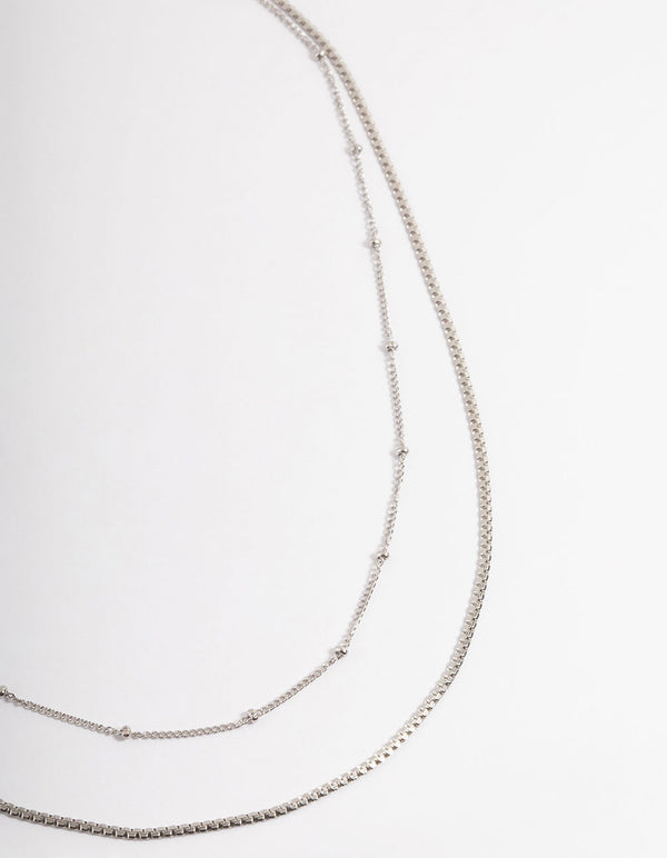 Stainless Steel Mixed Chain Layered Necklace