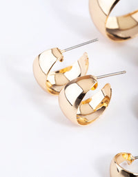 Gold Basic Flat Hoop Earrings 4-Pack - link has visual effect only