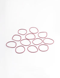 Maroon Fabric Basic Thin Hair Ties 12-Pack - link has visual effect only