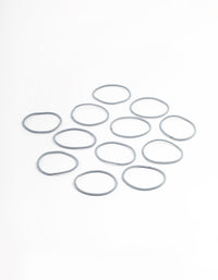 Blue Fabric Basic Thin Hair Tie 12-Pack - link has visual effect only