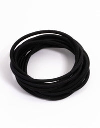 Black Fabric Basic Thin Hair Ties 12-Pack - link has visual effect only