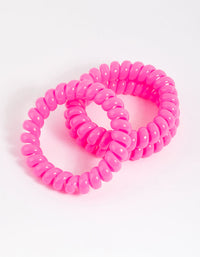 Fuchsia Plastic Large Hair Spiral Pack - link has visual effect only