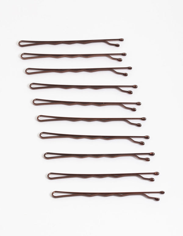 Coated Brown Bobby Pin 10-Pack
