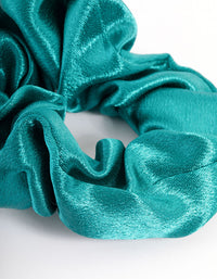 Teal Fabric Satin Scrunchie - link has visual effect only