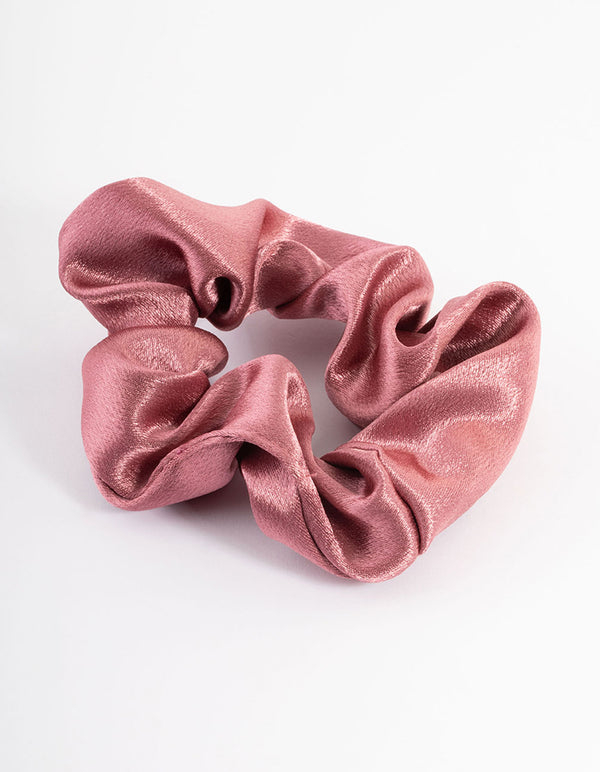 Pink Fabric Satin Scrunchie