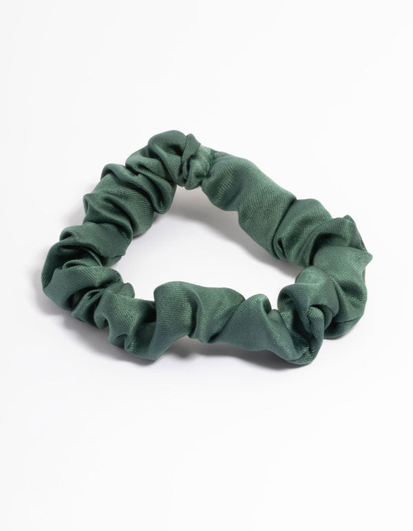 Green Fabric Narrow Scrunchie