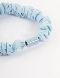 Blue Fabric Clamp Thin Scrunchie - link has visual effect only
