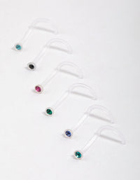 Surgical Steel Assorted Nose Studs 6-Pack - link has visual effect only
