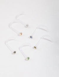 Surgical Steel Assorted Nose Studs 6-Pack - link has visual effect only