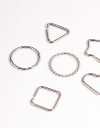 Surgical Steel Geometric Rings Nose Stud 6-Pack - link has visual effect only