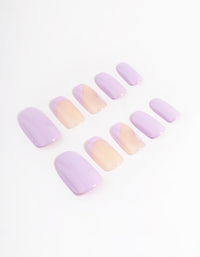 Lilac French Tip Press On Nails - link has visual effect only