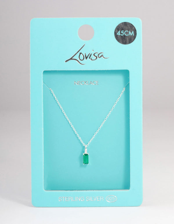 Amazon.com: Gem Stone King 925 Sterling Silver Green Nano Emerald Pendant  Necklace For Women (2.30 Cttw, Emerald Cut 9X7MM, With 18 Inch Silver  Chain) : Clothing, Shoes & Jewelry