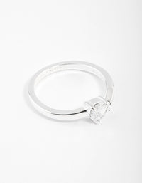 Sterling Silver Cubic Zirconia Heart Wrap Ring - link has visual effect only
