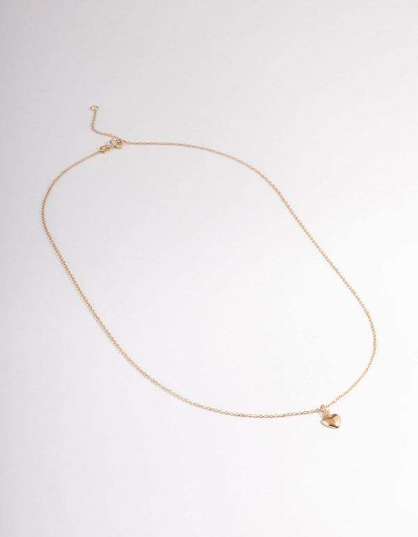 Gold Sterling Plated Puff Heart Pendant Necklace - Lovisa