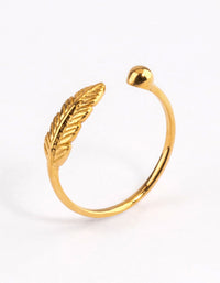 Gold Sterling Plated Leaf Wrap Ring - link has visual effect only