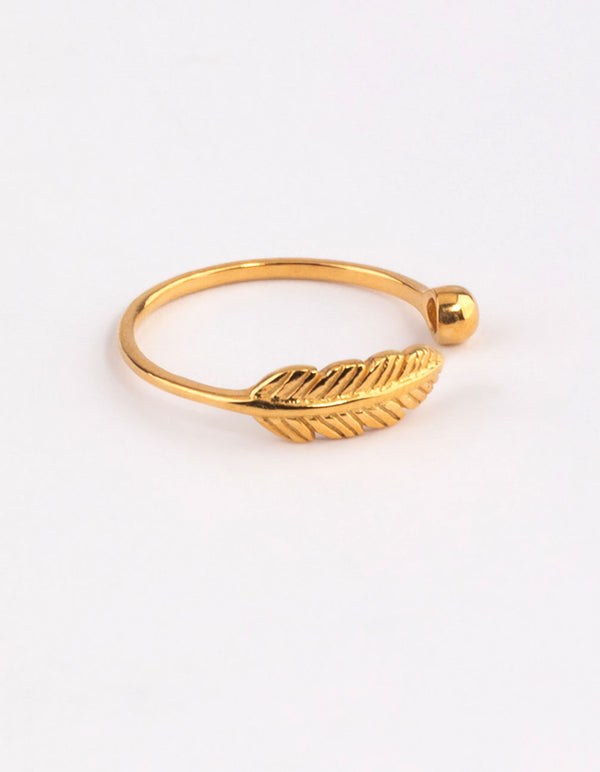 Gold Sterling Plated Leaf Wrap Ring