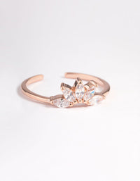 Rose Gold Sterling Plated Fan Diamante Nest Ring - link has visual effect only