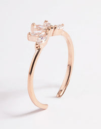 Rose Gold Sterling Plated Fan Diamante Nest Ring - link has visual effect only