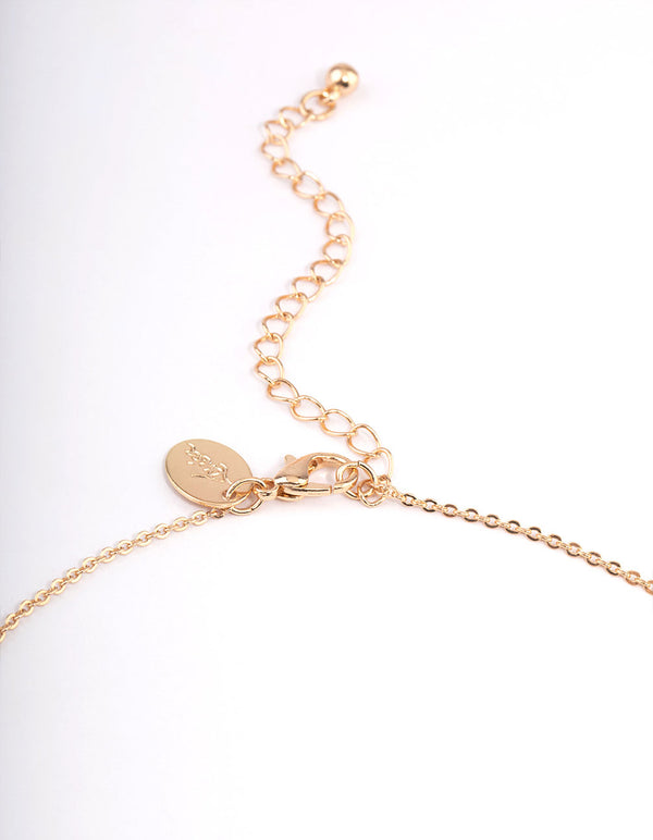 Gold Cubic Zirconia Crosses Earrings & Necklace Set