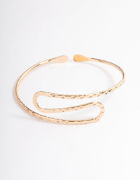Gold Hammered Swirl Bangle Arm Cuff - link has visual effect only