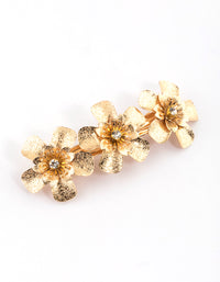 Gold Diamante Flower Hair Clips - link has visual effect only