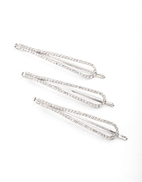 Silver Diamante Slide Clips Pack - link has visual effect only