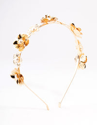 Gold Mixed Flower Pearl Headband - link has visual effect only