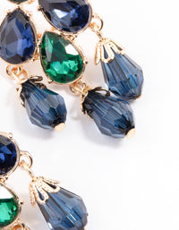 Navy Mixed Stone Fancy Drop Earrings - link has visual effect only