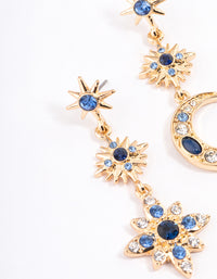Navy Mixed Celestial Drop Earrings - link has visual effect only