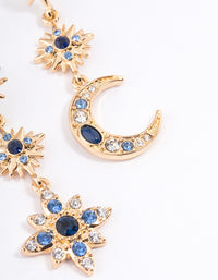 Navy Mixed Celestial Drop Earrings - link has visual effect only