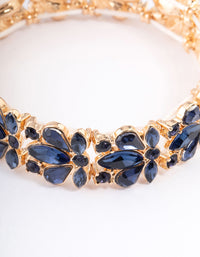 Gold Mixed Diamante Tear Drop Blue Stone Bracelet - link has visual effect only