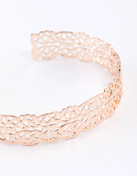 Rose Gold Filigree Flower Cuff Bracelet - link has visual effect only