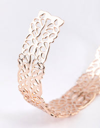 Rose Gold Filigree Flower Cuff Bracelet - link has visual effect only