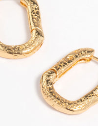 Gold Plated Brass Textured Small Huggie Earrings - link has visual effect only