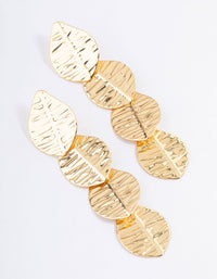 Gold Plated Brass Quad Leaf Drop Earrings - link has visual effect only