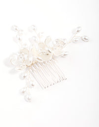 Silver Plain Flower Comb - link has visual effect only