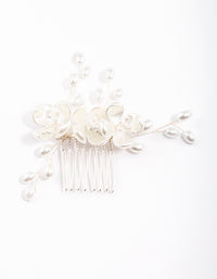 Silver Plain Flower Comb - link has visual effect only