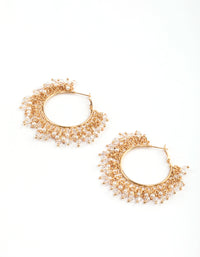 Gold Pearl Overlap Big Hoop Earrings - link has visual effect only