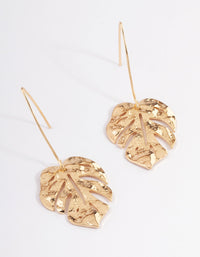 Gold Leaf Drop Earrings - link has visual effect only