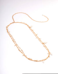 Gold Double Row Mixed Shell & Pearl Waistchain - link has visual effect only