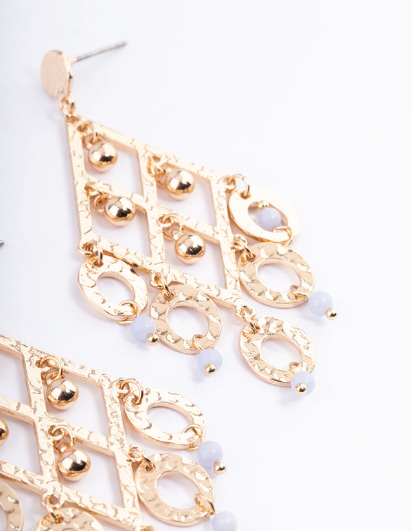 Gold Statement Drop Earrings