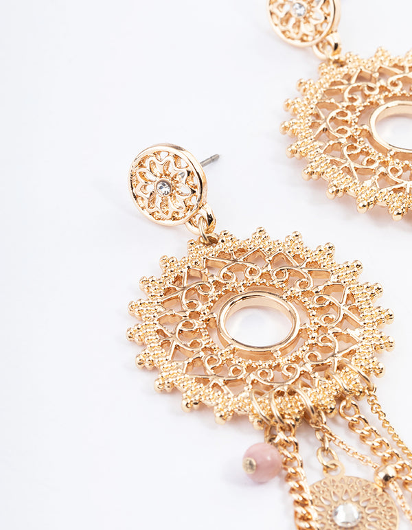 Gold Statement Stamp Earrings